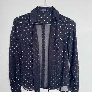 The Limited Black Blouse with Gold Dots